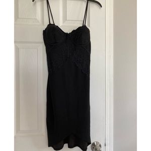 Black dress with lace detail on top